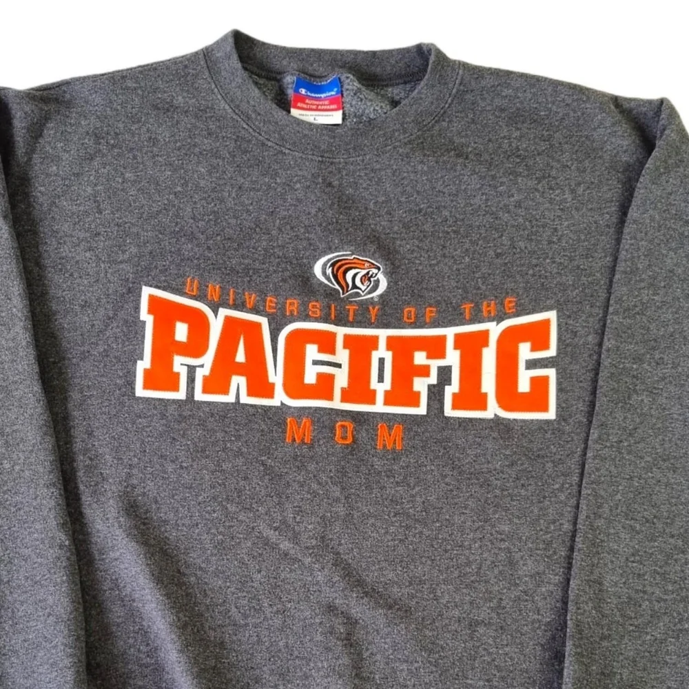 Champion University Of The Pacific Mom Sweatshirt USA Grey Sweater Mens Large. - Picture 2 of 7